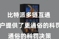 比特派多链互通 为用户提供了更通俗的科罚决策