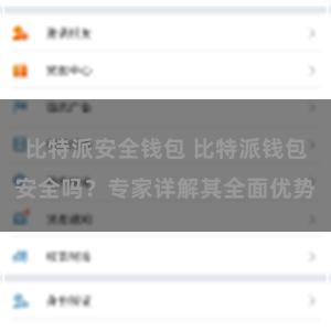 比特派安全钱包 比特派钱包安全吗？专家详解其全面优势