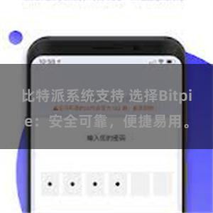 比特派系统支持 选择Bitpie：安全可靠，便捷易用。